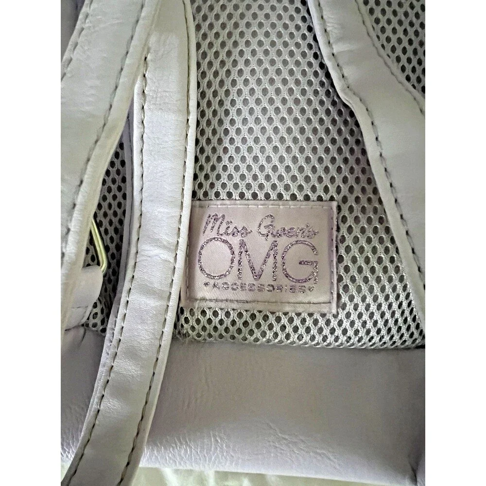 OMG Unicorn Miss Gwen Backpack Purse Purple Glitter Horn 2 Zip Pockets Floral